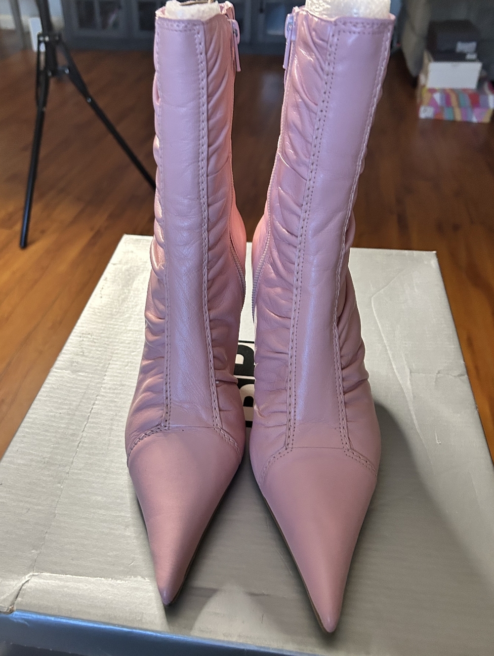 BP Pink Pointed-Toe Mid-Calf Boots